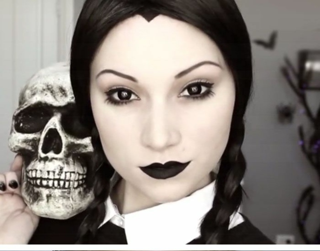 makeup disguise woman original halloween idea hairstyle