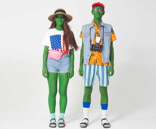 disguise halloween original idea tourist green party costume