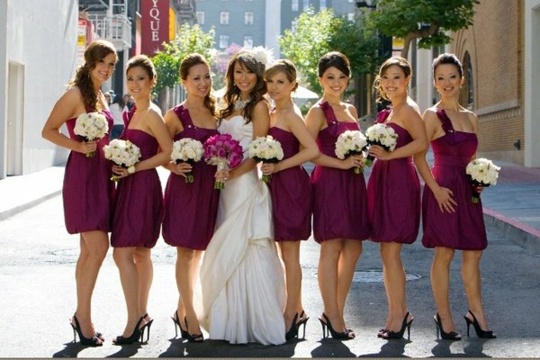 Bridesmaid Dress Color Eggplant Fashion Wedding