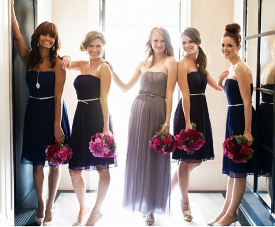 bridesmaid dress short blue fashion woman