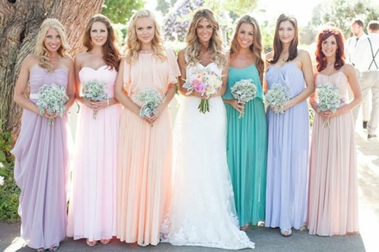 bridesmaid dress fashion different color