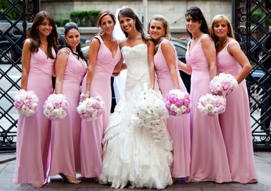 bridesmaid obleko roza mariee bela moda