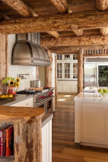 kitchen chalet wood design