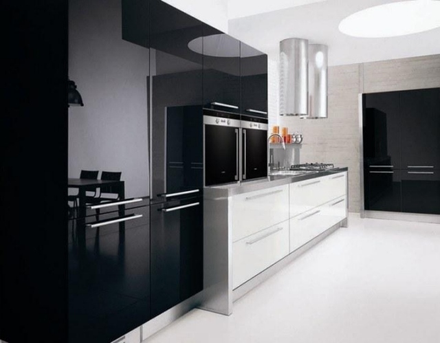 modern kitchen design black-white-minimalist