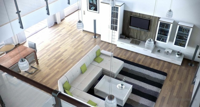 design large living room parquet wood