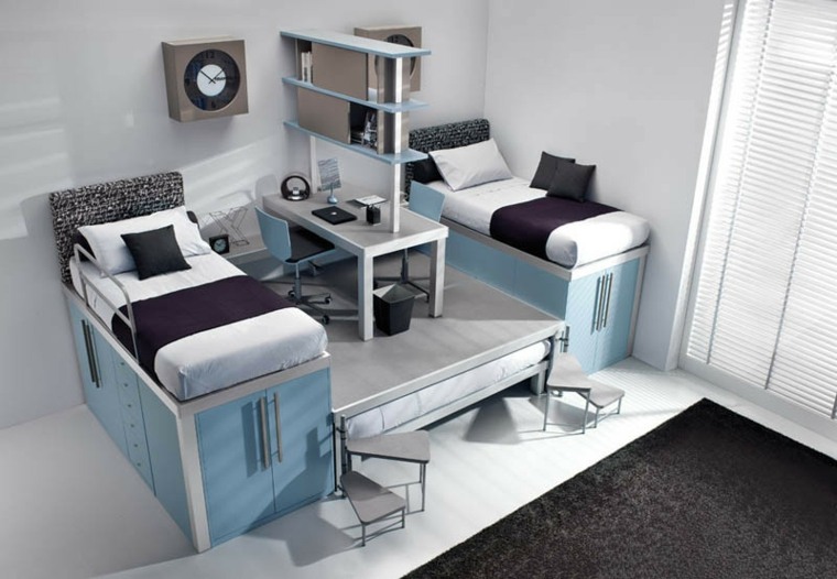 bedroom loft bed office idea space saving