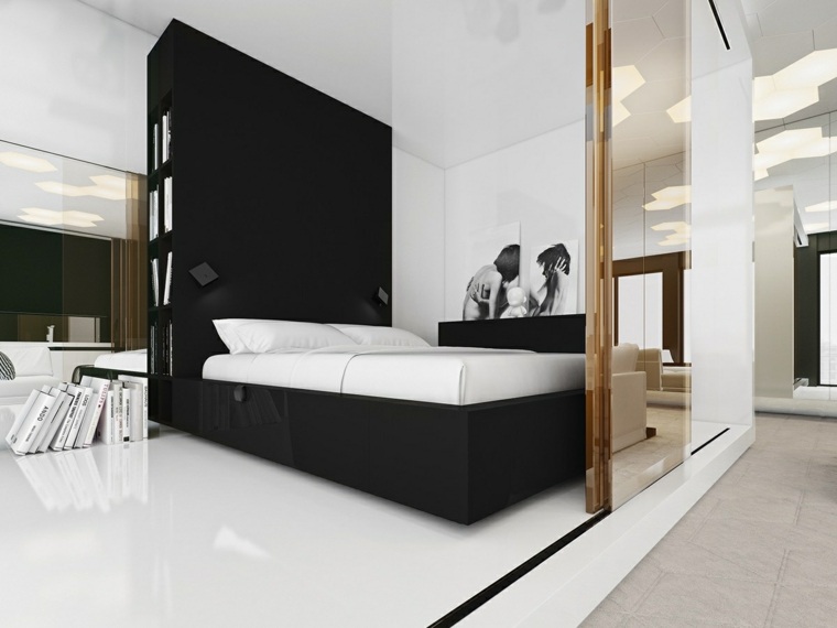 modern interior design bedroom bed frame wood sliding door mirror idea modern design