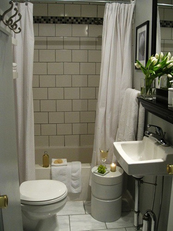 design small bathroom modern white black