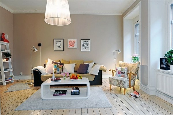 Scandinavian design living room deco wood