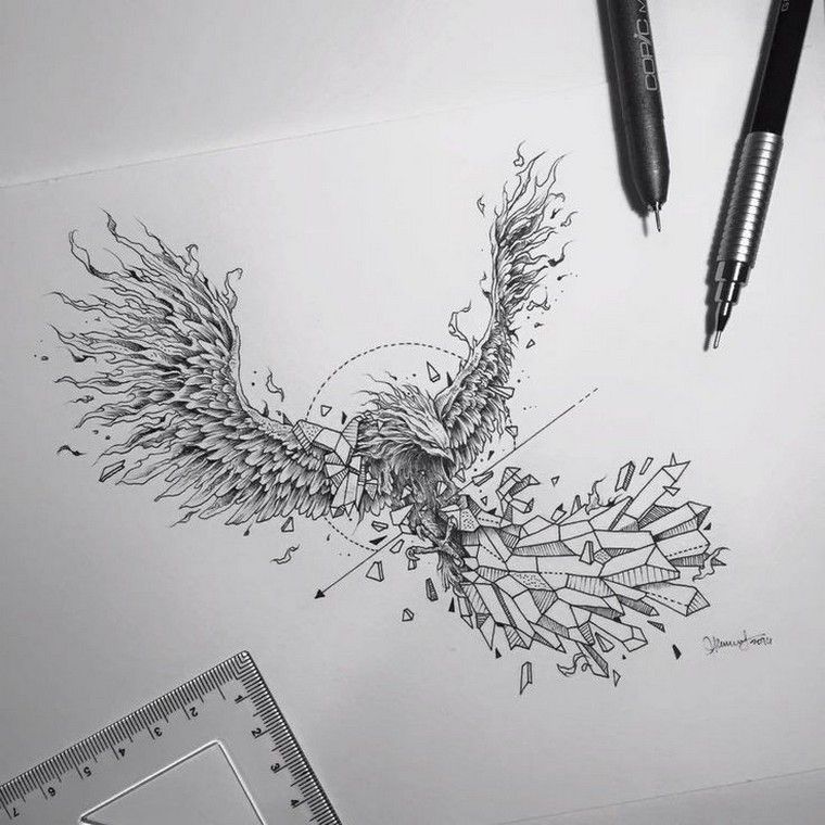 tattoo phoenix drawing modern tattoo