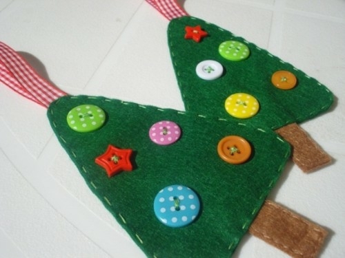 Ornamenter flat felt juledekorasjon DIY