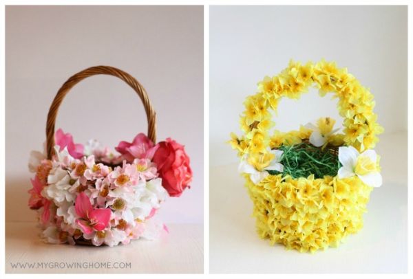 two Easter decoration baskets