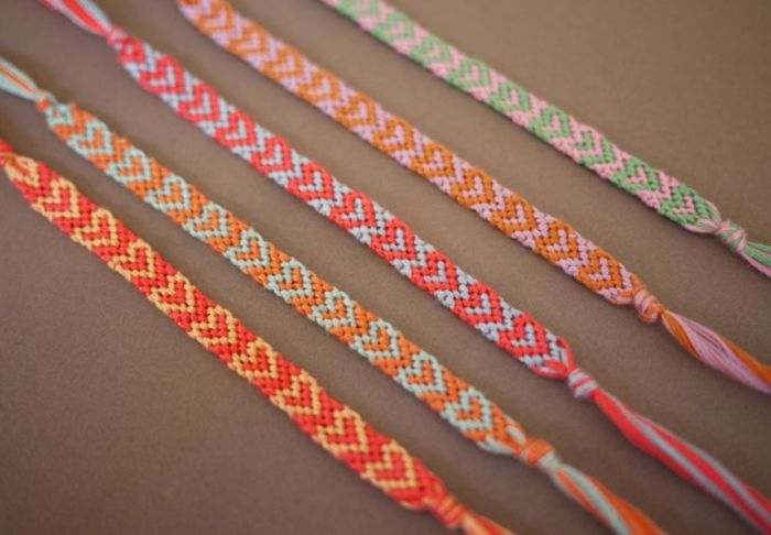 Chevron diy armbånd tilbehør tau tekstil ide produksjon