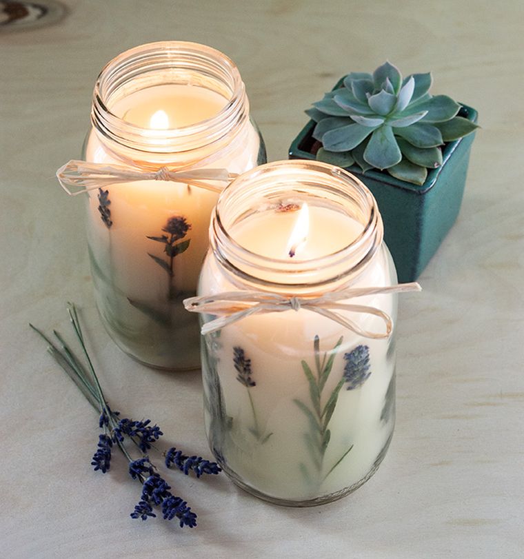 DIY candle natural decorations