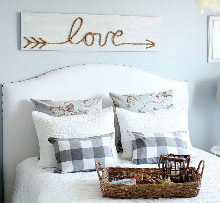 diy wall deco wood rope bedroom table model headboard to do