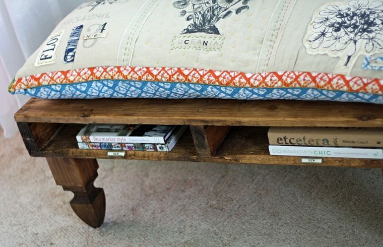 idea of ​​decoration cheap bench in pallet open storage