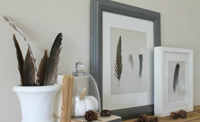 diy deco feathers fall picture frames