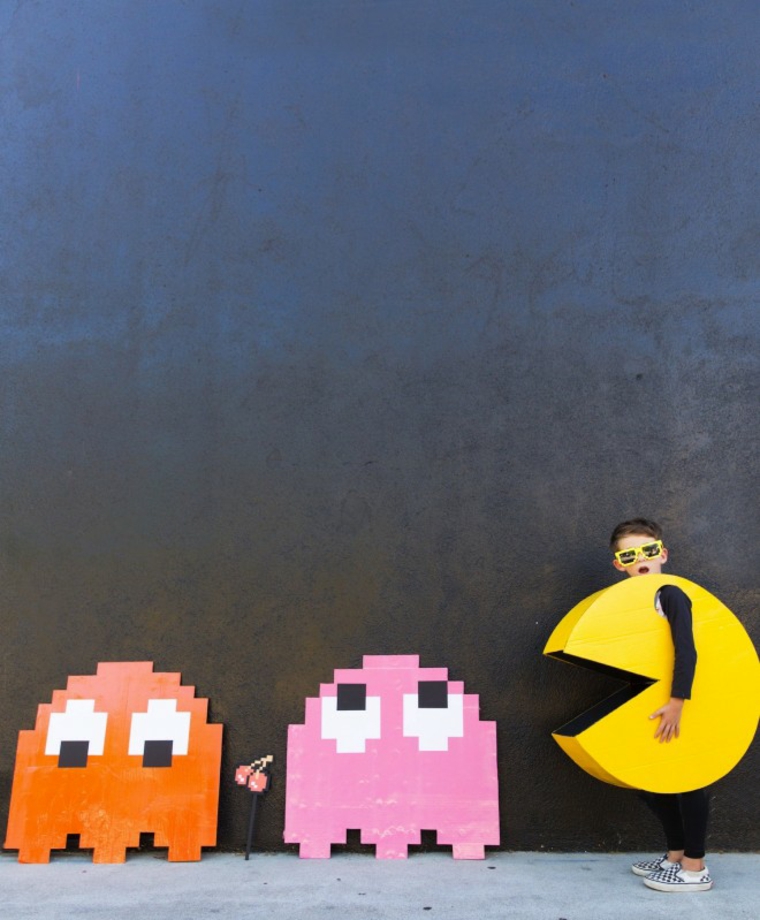 preoblečen halloween otrok pac man diy preprosto obleko