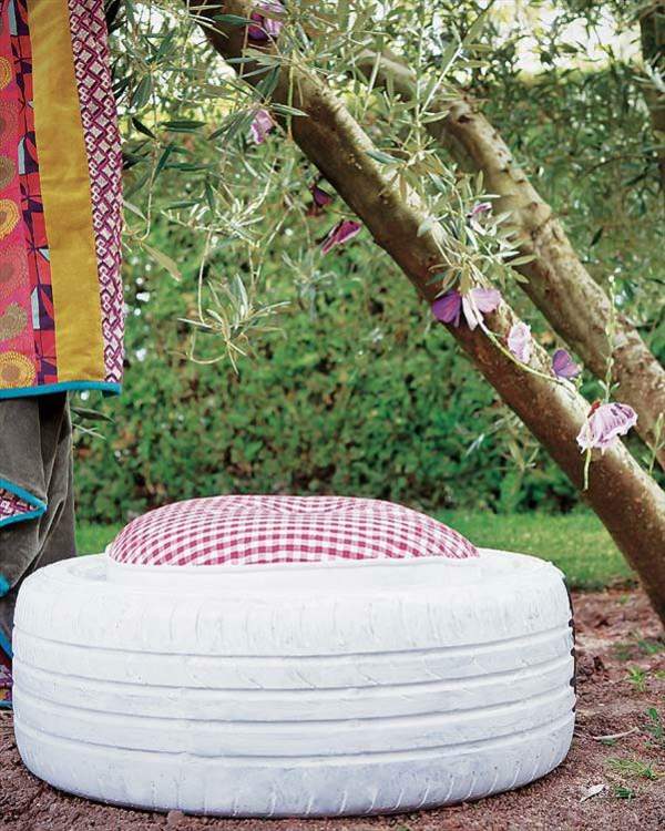 diy ottoman old tire recycles