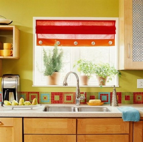 nice multicolored kitchen backsplash