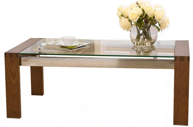 Double-table-low-in-glass-shaped rectangular-roses