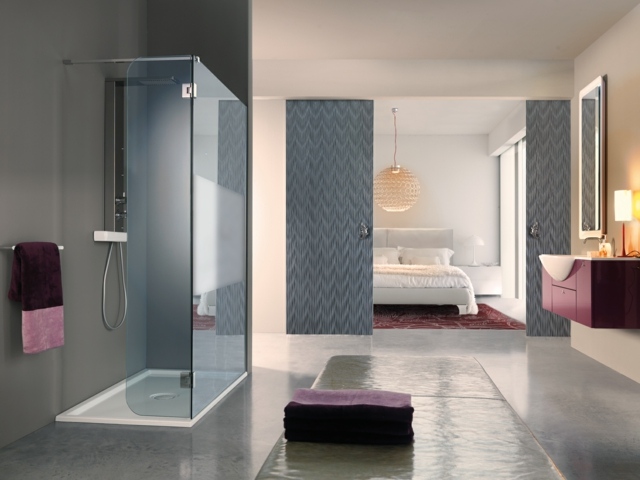 Italian shower modern spacious bathroom