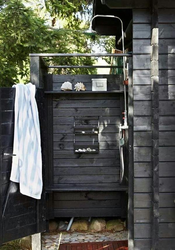 shower cabin wood