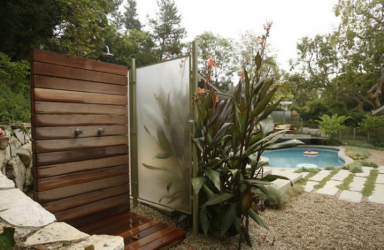 cabin shower in the garden