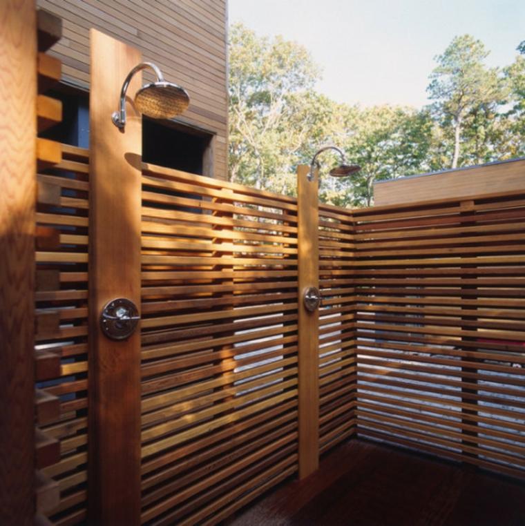 wooden double cabin shower