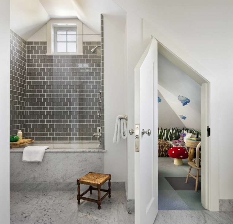 shower tile gray bathroom bedroom child