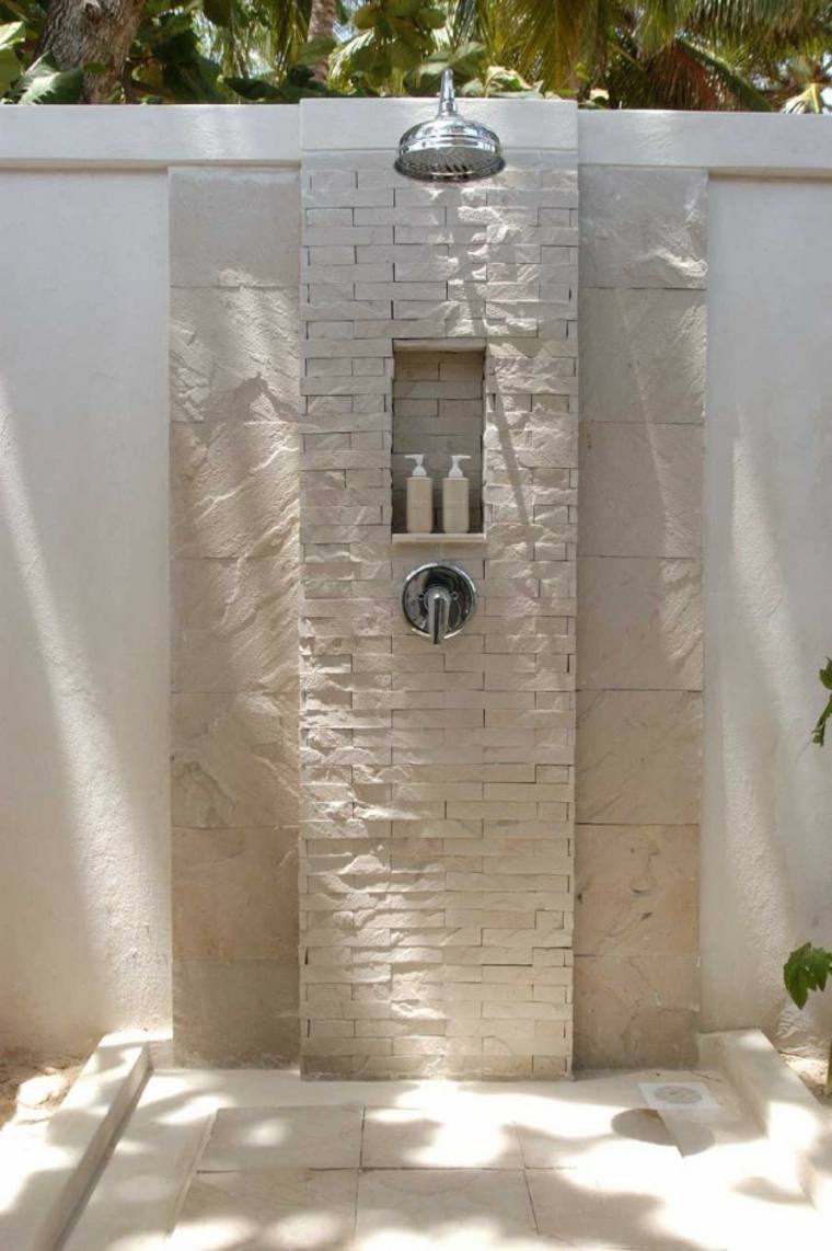 stone garden shower