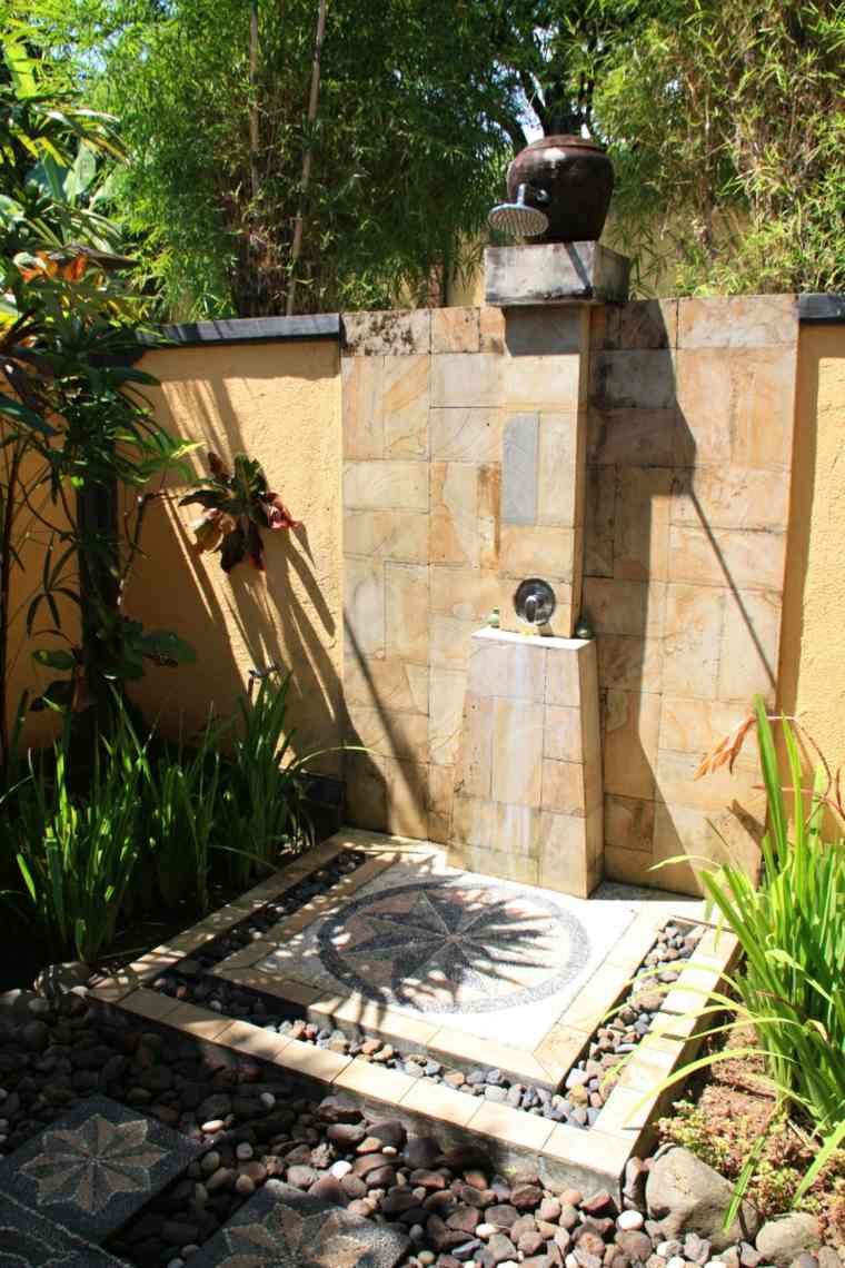 stone garden shower