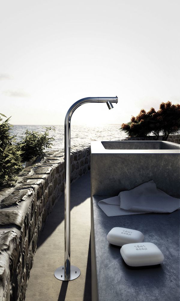 shower outside stainless steel