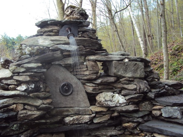 outdoor shower stones