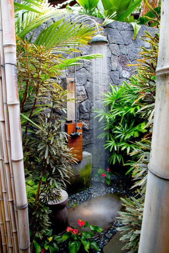 outdoor shower deco bamboo