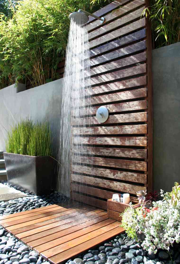 shower-outdoor-pallet wood idea-office automation terrace