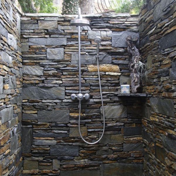 stone shower outdoor garden