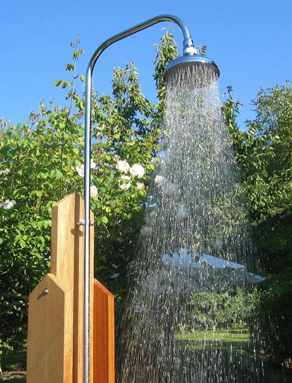 Outdoor shower wood