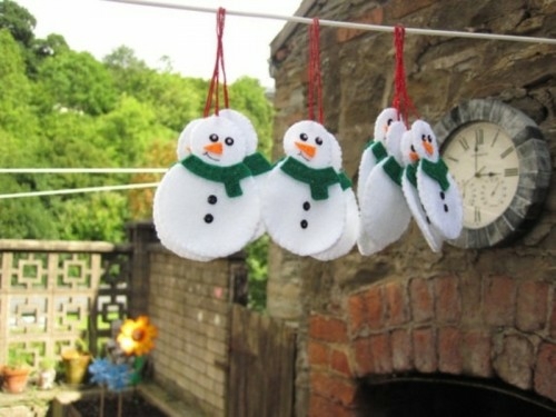 Snowman Ready Hanging on Fir Christmas Patterns