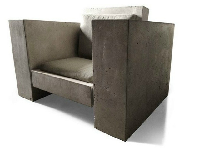 Armchair like concrete by James de Wulf modernist industrial style