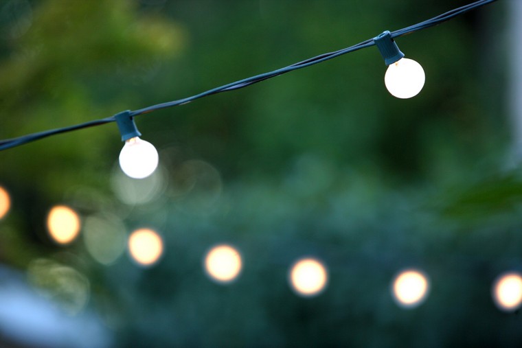 deco garden cheap idea garlands lights lighting terrace