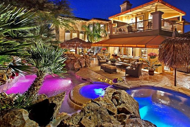 multicolored pool lighting