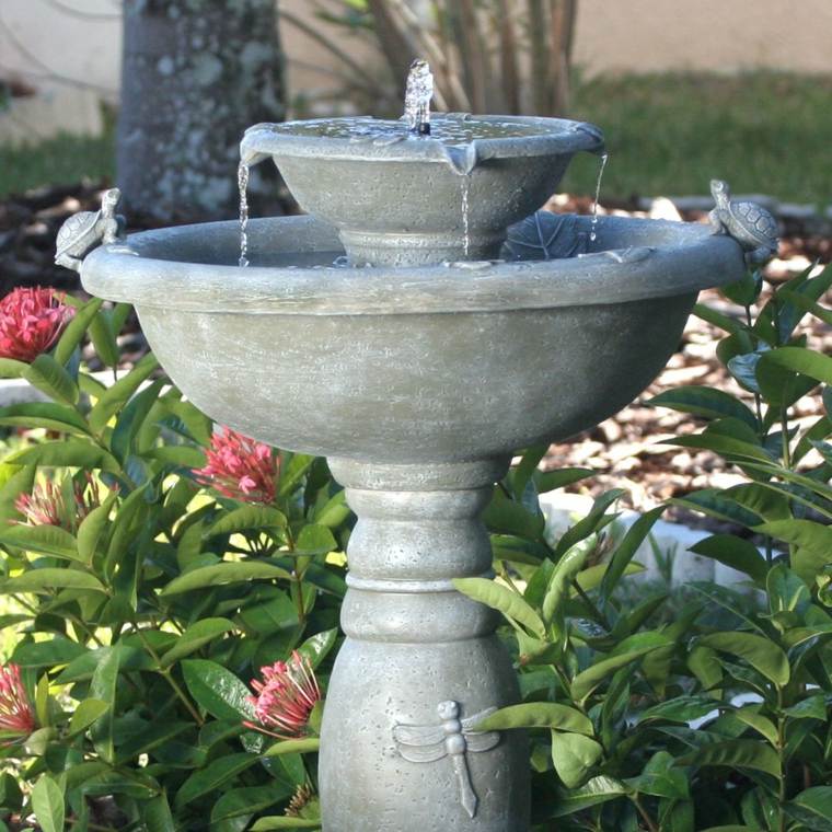 outdoor decoration fountain gray stone solar energy