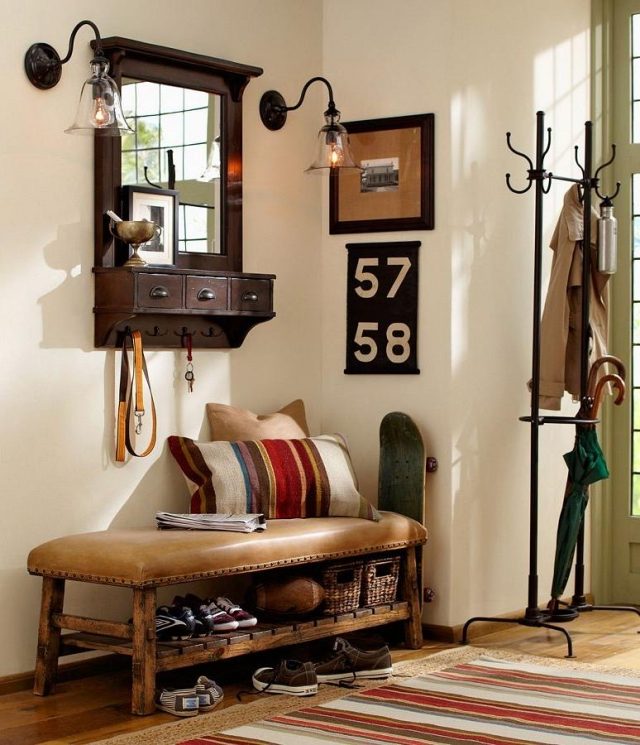 entry-vintage-bench-wood-leather-furniture-antique