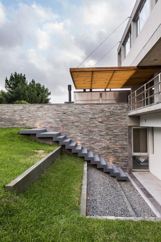 steel staircase backyard