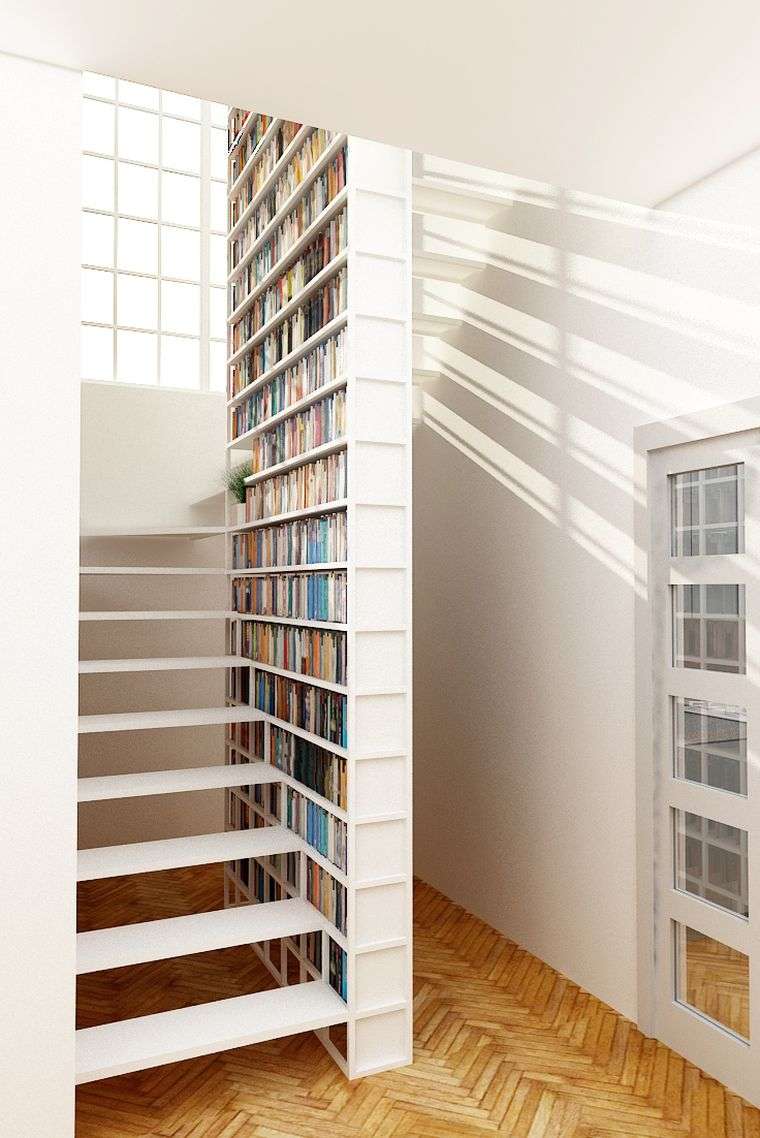 stairs library interior design small library modern idea decoration cage staircase