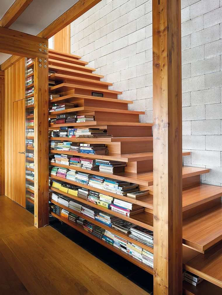 stairs bookcase design idea storage books stairs modern interior decoration