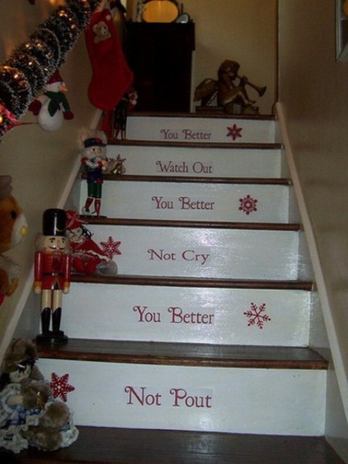 stairs deco Christmas toys