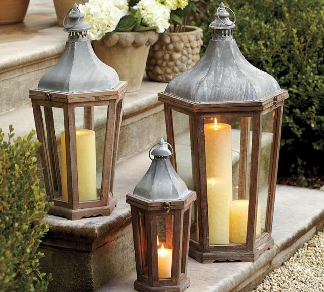 deco stairs lanterns vintage