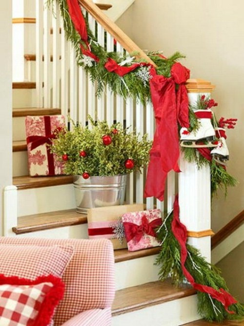 green red deco staircase